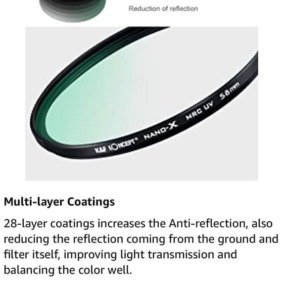 K&F Concept 37mm Camera Lens MC UV Protection Filter Ultra Slim UV Filter - Picture 10 of 16